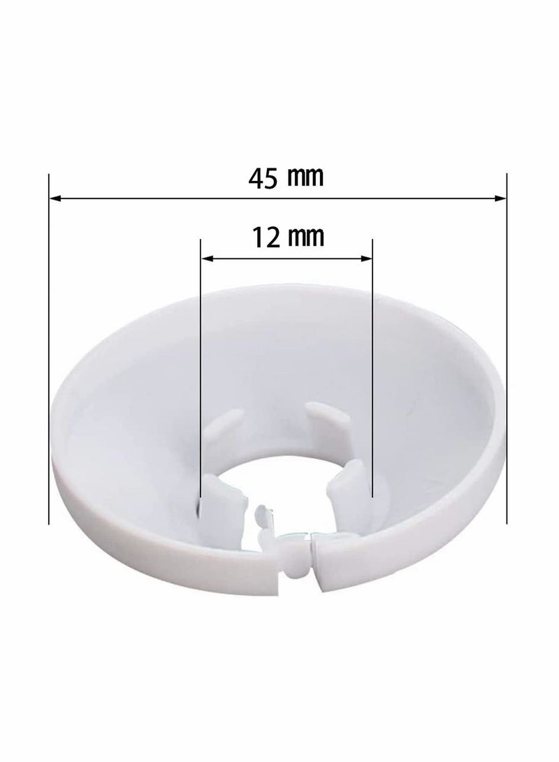 Generic Radiator Pipe Cover, 10Pcs Strong White Plastic Collars Sleeve Decoration Hole Collar Clips Rings for 12 mm Diameter Water Heating Tidy Pipework (White)  - Image 2