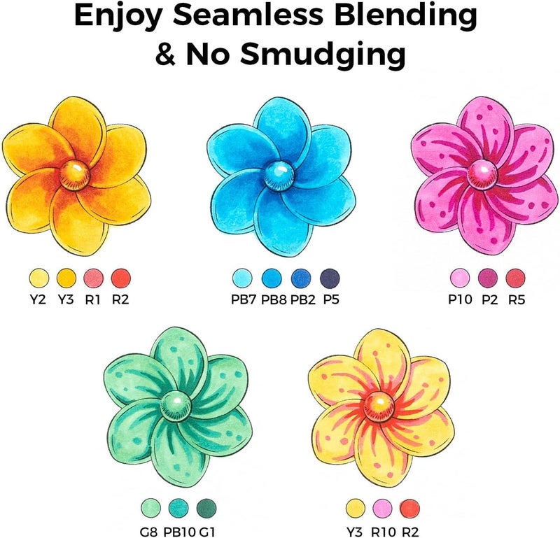 Ohuhu Alcohol Markers Brush Tip: 48 Colors Brush & Chisel Dual tips Art Marker Set for Artist Adults Coloring Sketching Drawing Alcohol-based Ink - Honolulu - Image 3