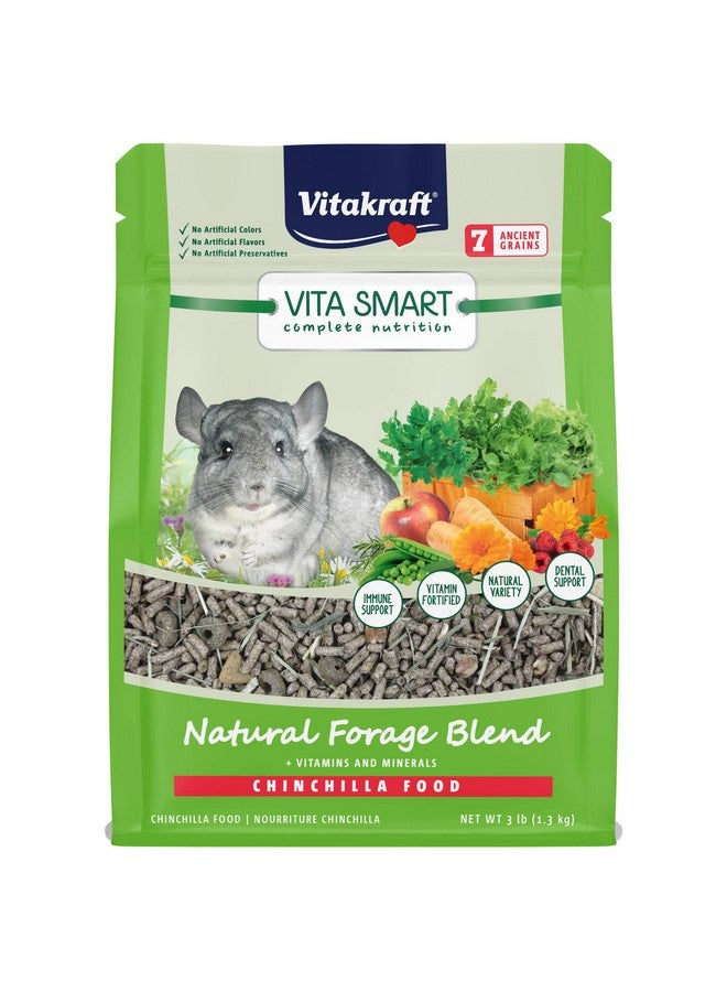 Vitakraft Vita Smart Chinchilla Food  VitaminFortified Complete Nutrition  Natural Forage Blend  Timothy Hay Pellets For Chinchillas - Image 1