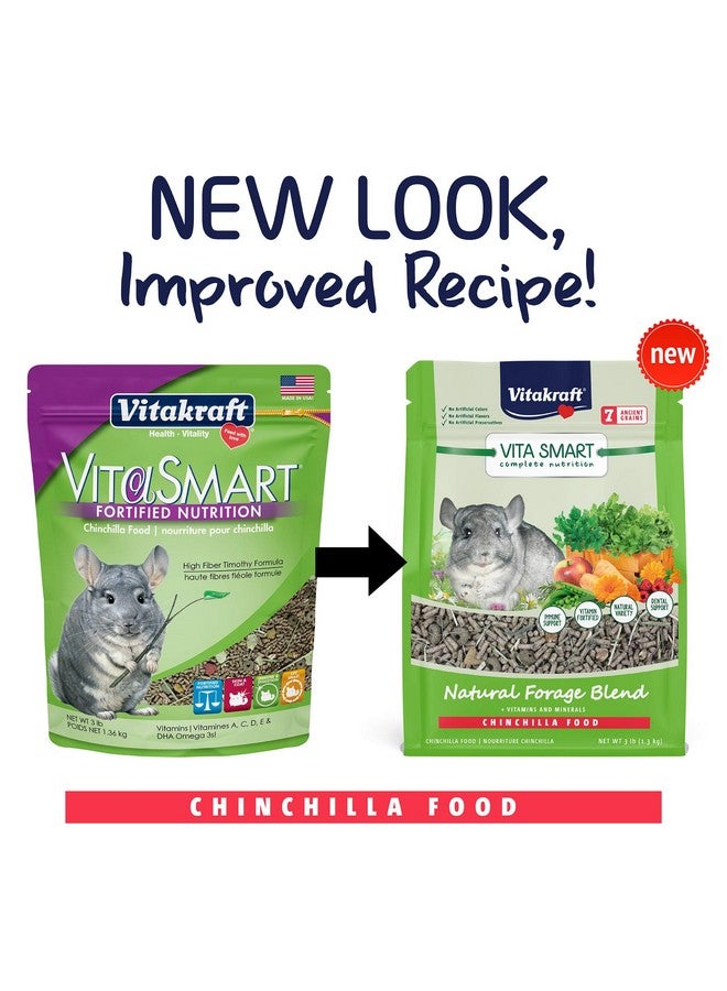 Vitakraft Vita Smart Chinchilla Food  VitaminFortified Complete Nutrition  Natural Forage Blend  Timothy Hay Pellets For Chinchillas - Image 2