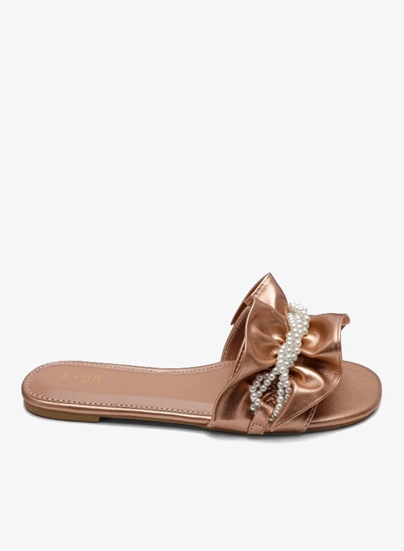 FYOR Pearl Detailed Ruched Slide Sandal MY 221