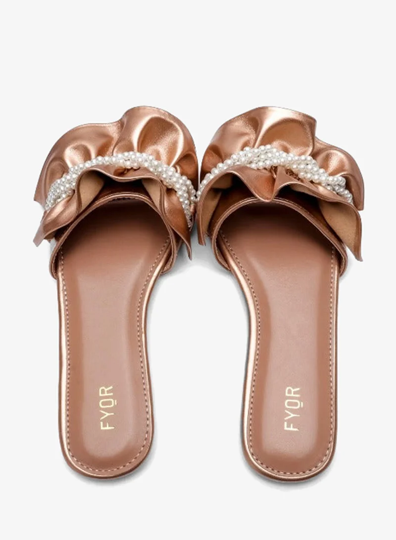 Fyor  Pearl Detailed Ruched Slide Sandal MY 221 for Women | Best Price UAE