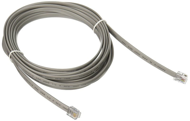كابل مودولار مستقيم RJ12 6P6C C2G 09600، كابل شبكة إيثرنت، 14 قدم (4.26 متر)، فضي