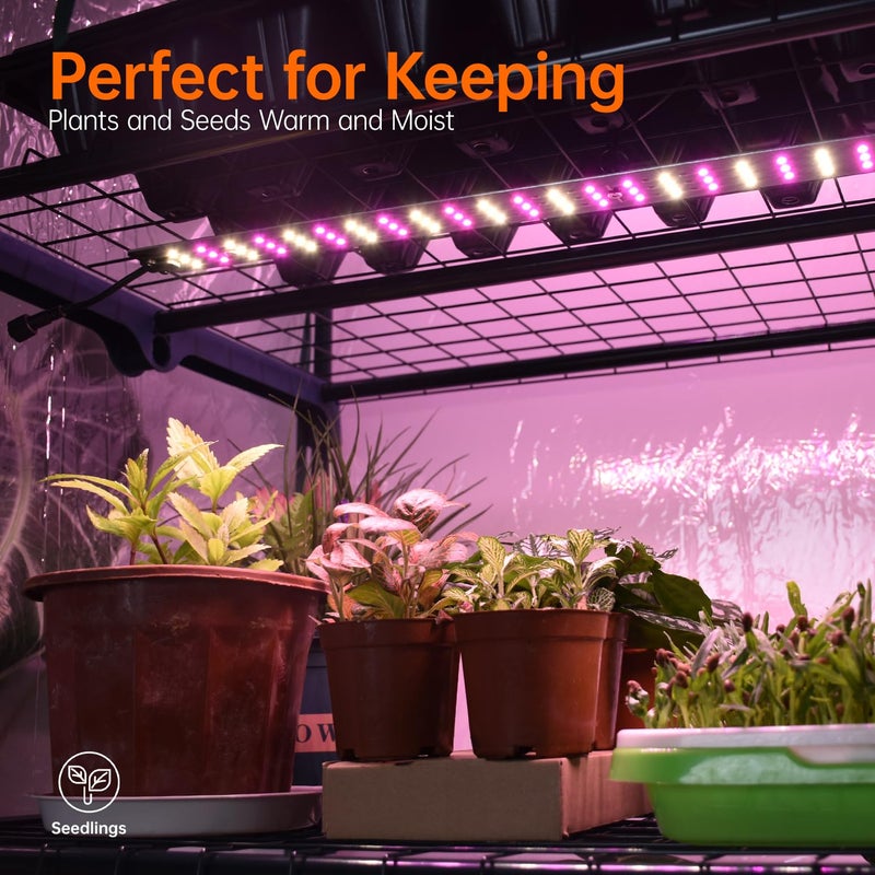 Bstrip Indoor Greenhouse with Grow Lights, 4 Tier 27.2" LÃ—19.9" WÃ—61.8" H Mini Greenhouse with Zippered PVC Cover for Seed Starting Trays, Dimmable 2FT 60W Plant Light for Indoor Plants with Timer - Image 2
