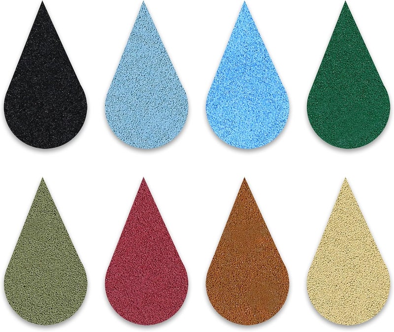 YPSelected 8 Assorted Multi Colours Waterdrop Shaped Craft Rubber Stamps Petal Ink Pads for Paper Wood Fabric (Set 1025) - Image 3