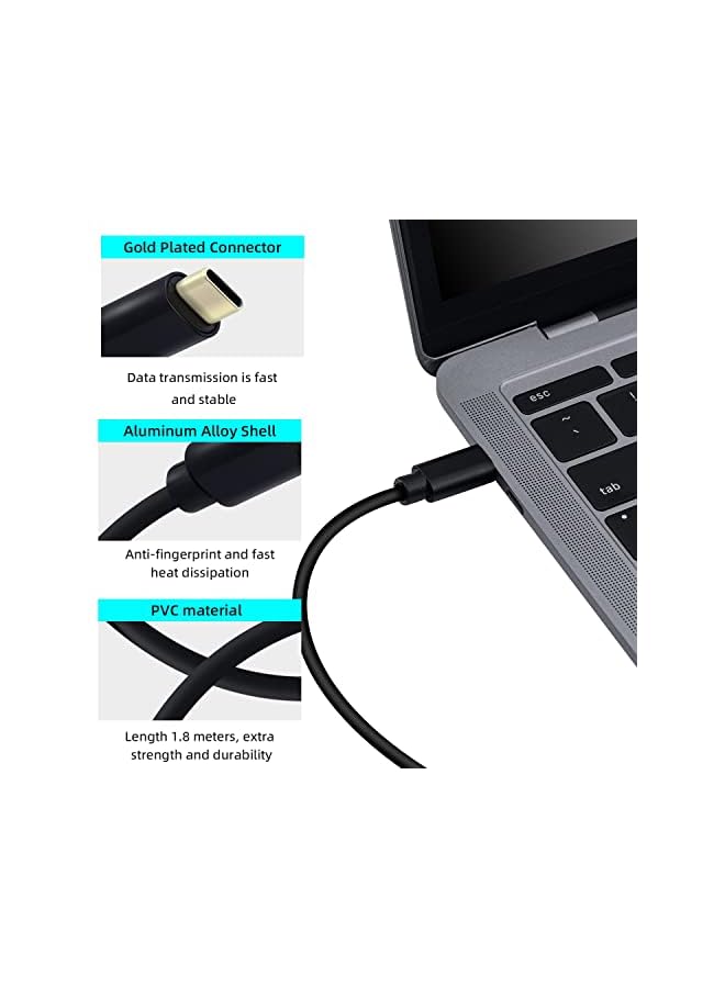 Mcbazel Usb C To Hdmi Cable 4K 6Ft Usb Type C To Hdmi Cable High Eed Cord Compatible With Macbook Pro Air Surface Book 3 2 Galaxy S20 And More - Image 3