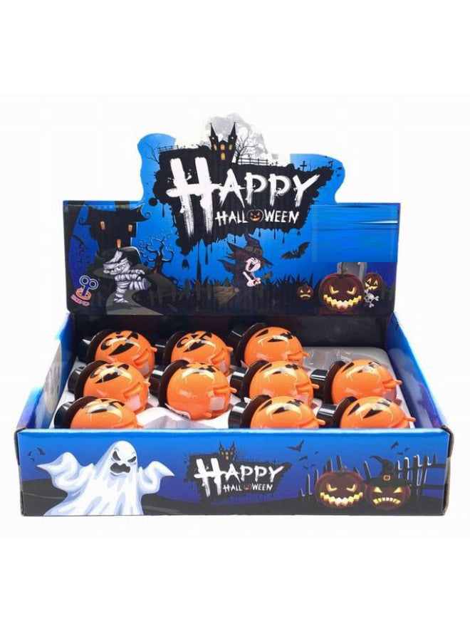 Loquat Children's Fun Winding Toy Rotating Pumpkin Funny Devil Clockwork Toy  Ghost Festival Small Gift Toy-Color:Rotating Chain Pumpkin - Image 3