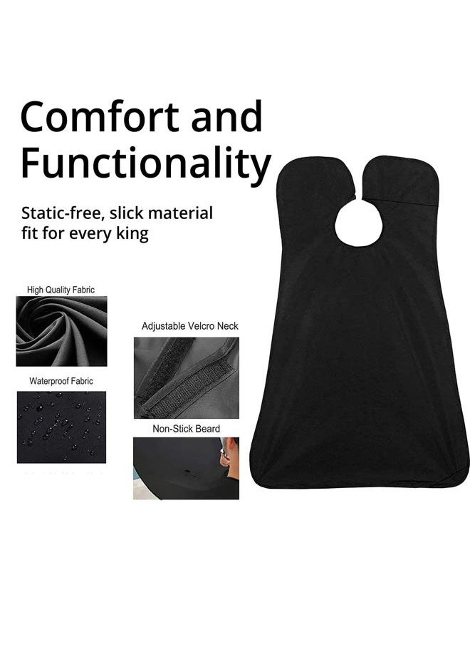 TecTake Beard Bib Apron, Mens Beard Hair Catcher for Shaving and Trimming, Non-Stick Beard Shave Cape, Grooming Accessories Tools & Gifts for Husband or Dad  - Image 2