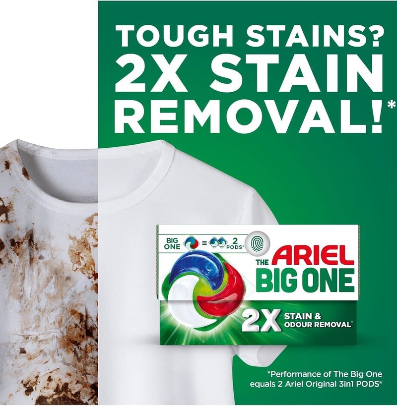 Ariel The Big One Laundry Liquid Pods Original, 2X Stain And Odour Removal, Pre-Treat Built-In, Forget Re-Wash - 40 Count - Image 5
