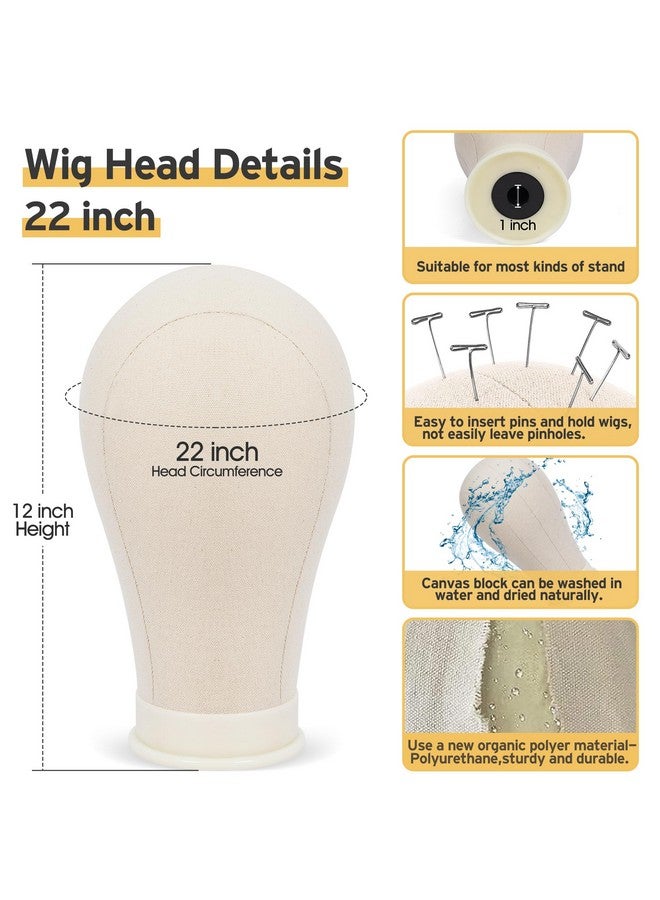 Klvied Klvied Reinforced Wig Mannequin Stand with Head, Dual-use 22 Inch Canvas Wig Head Display, Adjustable Clamp Wig Holder, Manikin Head Set for Cosmetology Hairdressing Training with Carrying Storage Bag - Image 5
