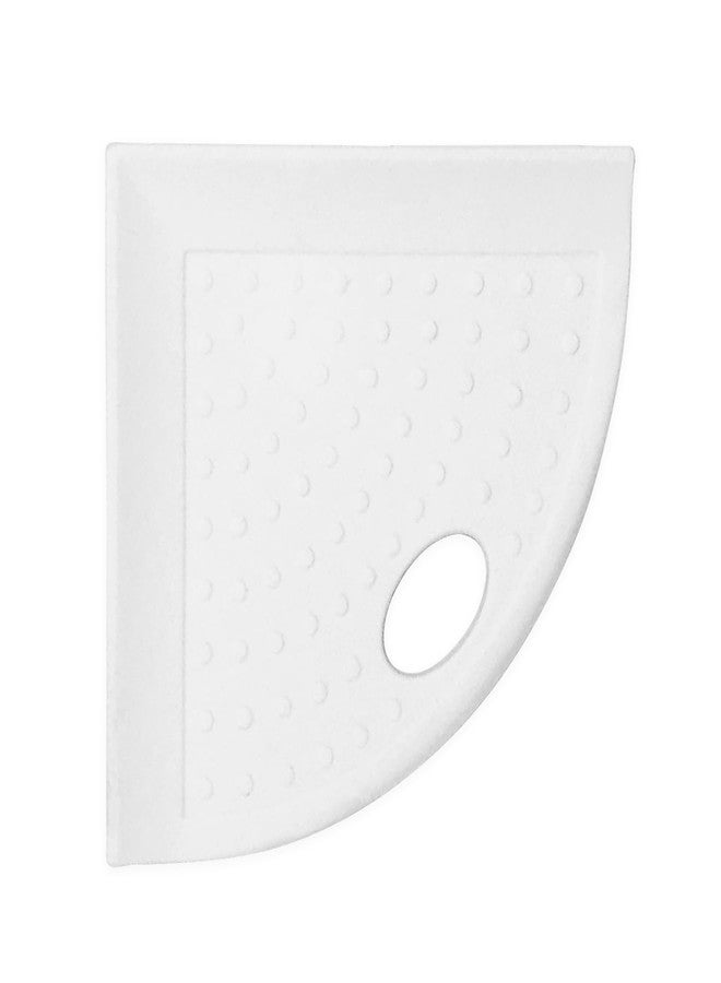 Questech 5" Corner Shower Footrest, Retrofit Shaving Shelf for Inside Shower, Bathroom Storage Corner Caddy Organizer, Metro Flatback, Bright White Matte - Image 1