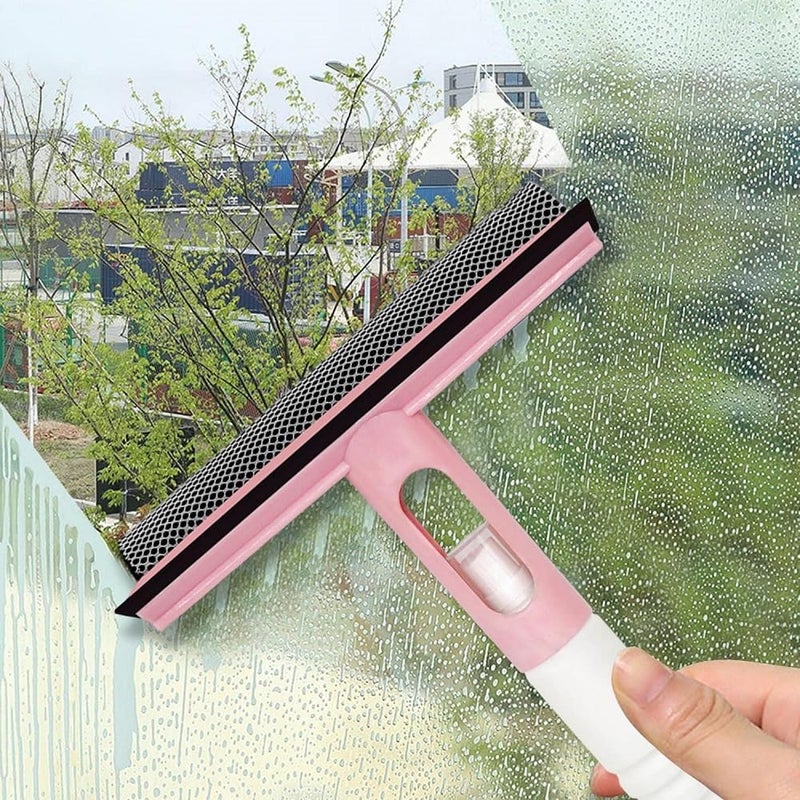 AARUX AARUX 3 in 1 Window Glass Spray Wiper Brush for home Window Cleaner Multifunctional DoubleSided Window Cleaner Brush Wiper Sprayer Window Mirror Glass Cleaning Wiper for Bathroom Tiles Office car 