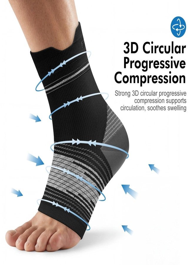 PAPLUS 6 Pairs Plantar Fasciitis Socks for Men & Women, Ankle Brace Compression Socks with Arch Support for Achilles Tendonitis, Heel Pain, Swelling & Arthritis Relief, Black, Large - Image 4