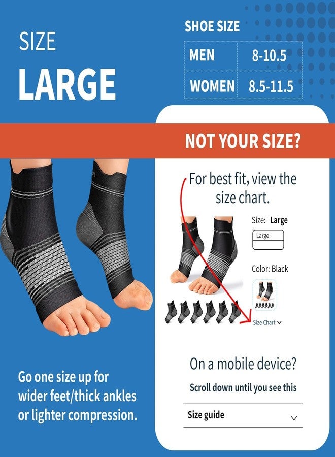 PAPLUS 6 Pairs Plantar Fasciitis Socks for Men & Women, Ankle Brace Compression Socks with Arch Support for Achilles Tendonitis, Heel Pain, Swelling & Arthritis Relief, Black, Large - Image 3