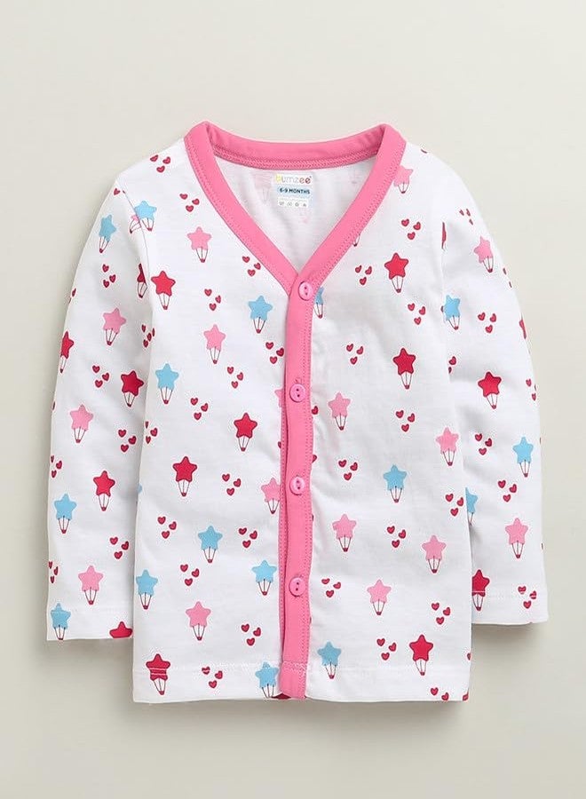 BUMZEE Baby Girls Cotton Full Sleeves Regular Fit Jablas Pack of 3 Pink & White - 0-3 Months (Peb10690B-pnk) - Image 4