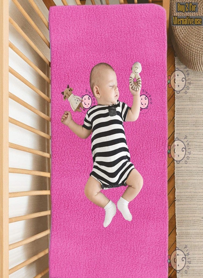 PIKIPOO High Absorbent Water Resistant Bed Protector Quickly Dry Washable Hygienic Baby Sheet Soft Breathable Smell Free Reusable Sheets for Babies Crib Matt (Double Bed (260 X 200 CM), Light Pink) - Image 1