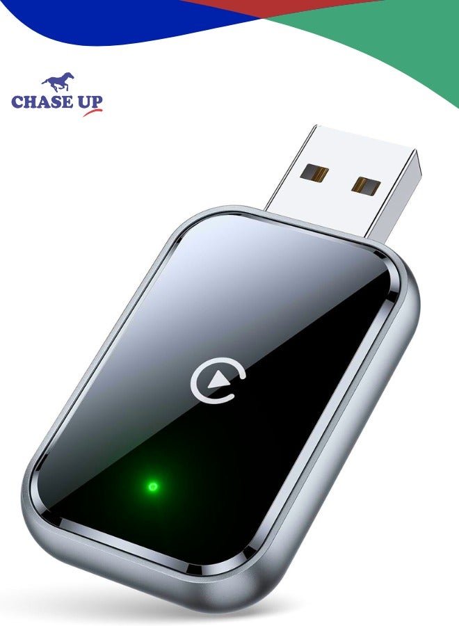 Chase Up Wireless CarPlay Adapter for iPhone,Convert Wired to Wireless Apple CarPlay Adapter,No Delay and Stable Control Mini Size With Extension Cable USB-C&Type-C (Black) - Image 1