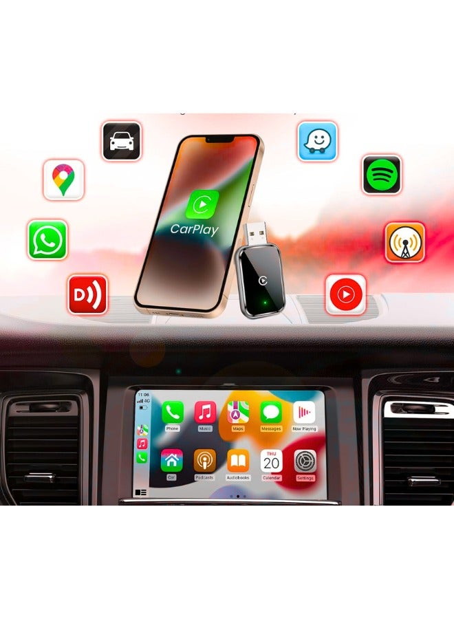 Chase Up Wireless CarPlay Adapter for iPhone,Convert Wired to Wireless Apple CarPlay Adapter,No Delay and Stable Control Mini Size With Extension Cable USB-C&Type-C (Black) - Image 3