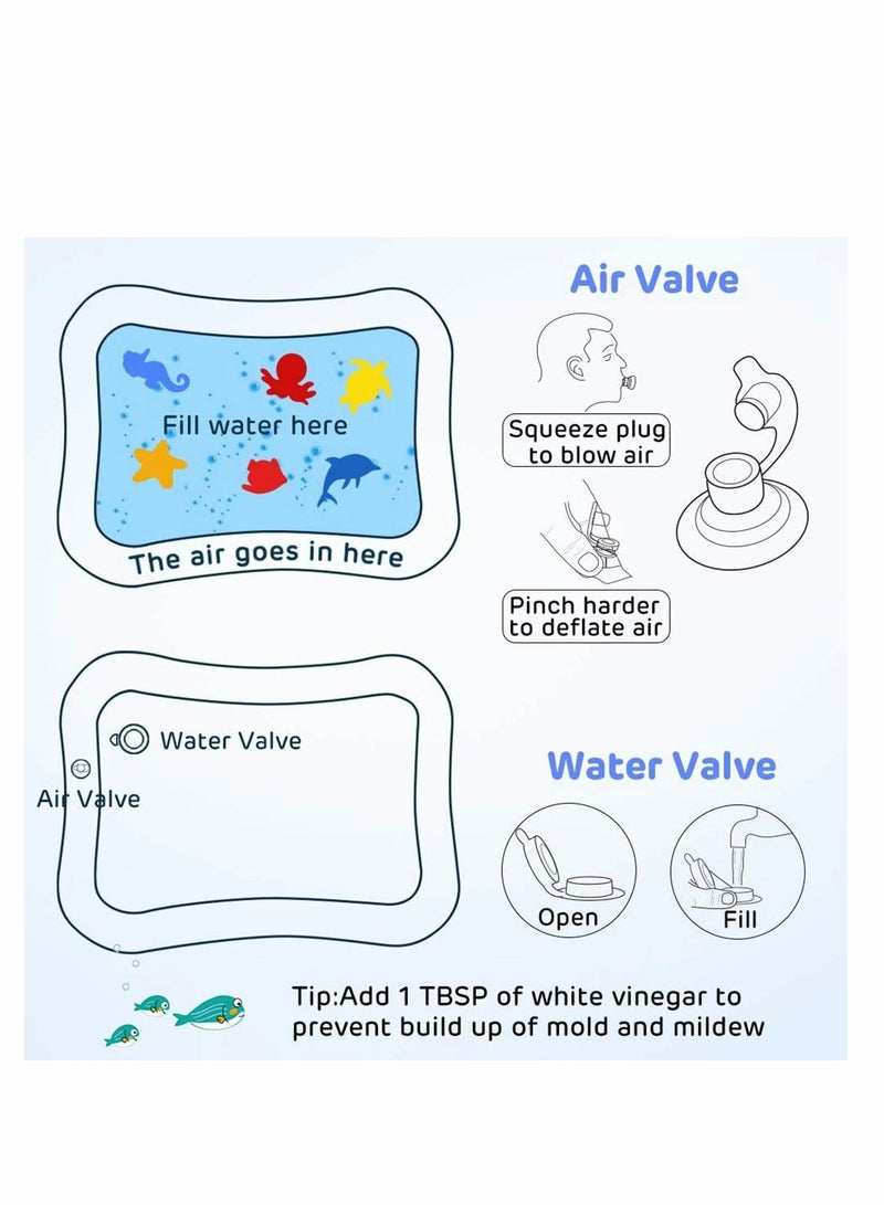 Zikra Premium Inflatable Tummy Time Water Mat for Infants Toddlers Baby Play Mat Toys The Fun Time Play Activity Center Your Baby's Stimulation Growth - Image 5