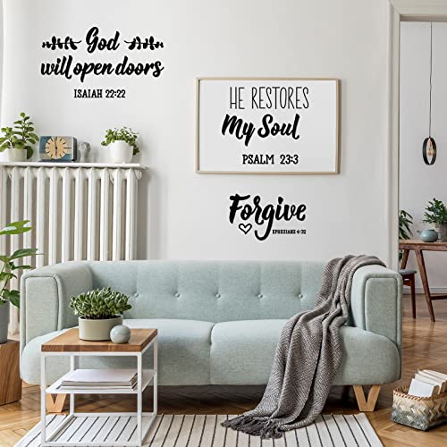 Sabary 12 Pcs Bible Verse Wall Decals Stickers Religious Scripture Wall Art Decor Inspirational Quotes Christian Peel and Stick Motivational Decor for Bedroom Living Room(Vintage Style) - Image 2
