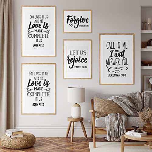 Sabary 12 Pcs Bible Verse Wall Decals Stickers Religious Scripture Wall Art Decor Inspirational Quotes Christian Peel and Stick Motivational Decor for Bedroom Living Room(Vintage Style) - Image 4