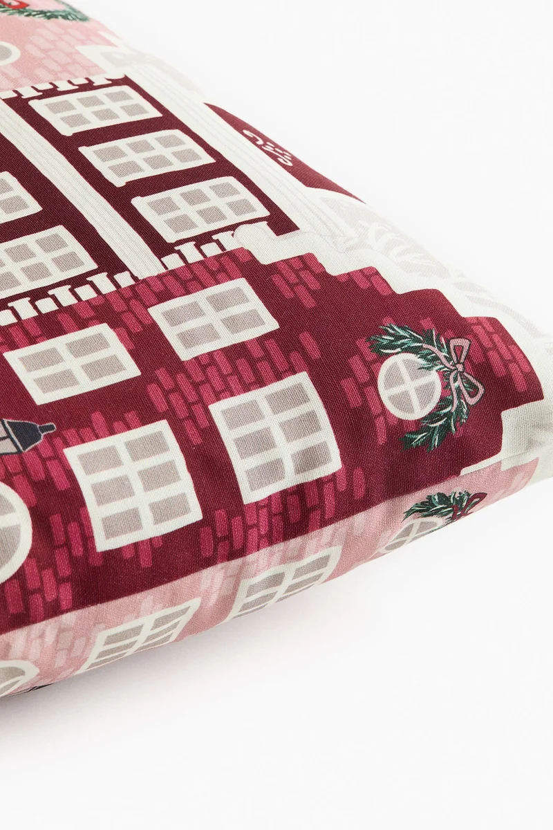 اتش اند ام غطاء وسادة من الكانفاس القطني بتصميم مطبوع