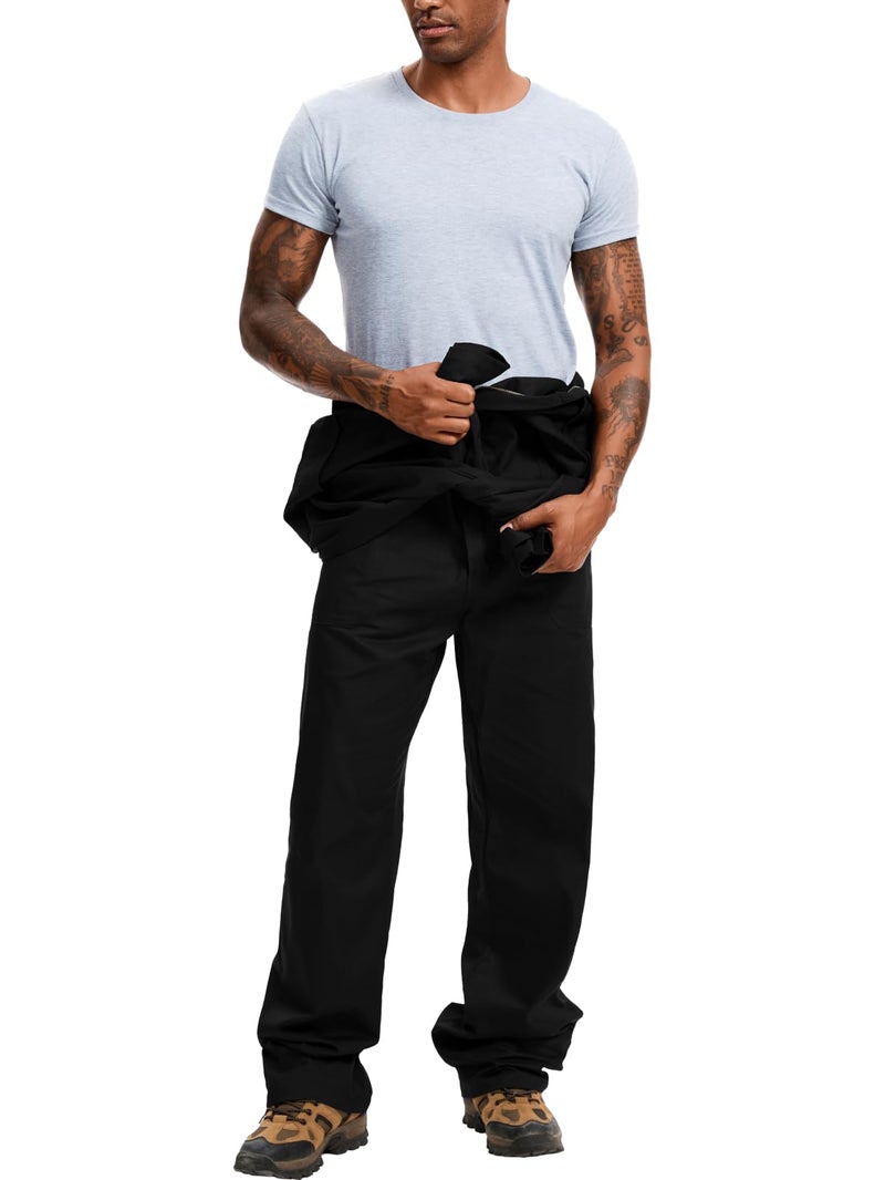 WORK IDEA Men's Coveralls Long Sleeve 100% Cotton Twill Workwear Jumpsuit Relaxed Fit, Black, XL - Image 3