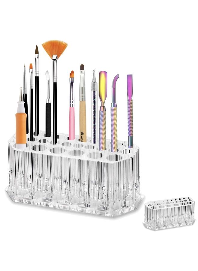BY ALEGORY byAlegory Acrylic Makeup Finger Nail Art Tool Organizer 26 Spaces For Storing Beauty Nail Art Kit Tools - Clear - Image 1