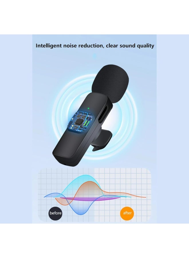 2-Pack 2-in-1 Wireless Lavalier Microphone – Noise-Canceling Clip-On Mic for iPhone & Android, 20m Range. Perfect for Videos, Vlogging, Interviews & Meetings. USB-C & Lightning Compatible.  - Image 4