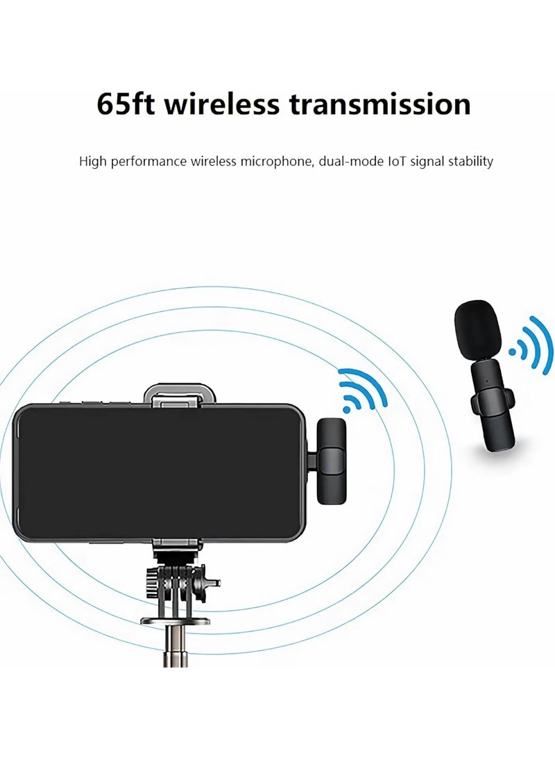 2-Pack 2-in-1 Wireless Lavalier Microphone – Noise-Canceling Clip-On Mic for iPhone & Android, 20m Range. Perfect for Videos, Vlogging, Interviews & Meetings. USB-C & Lightning Compatible.  - Image 5