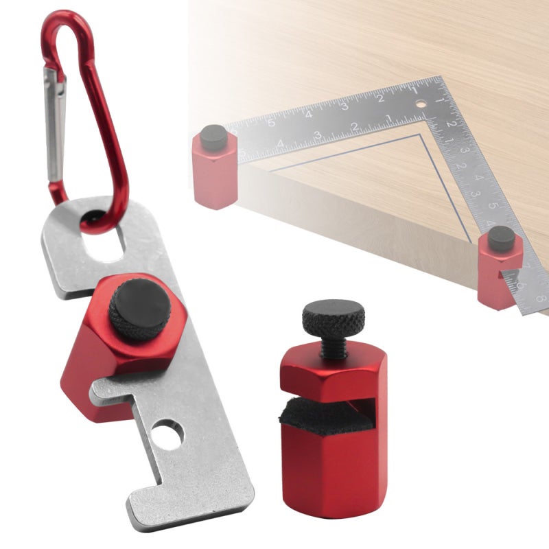 Stair Gauge: Red CNC-Machined Anodized Aluminum Alloy - Premium Rustproof Sturdy Square Auxiliary Jig for Accurate Stair Rafter Layout Construction Projects - Image 3