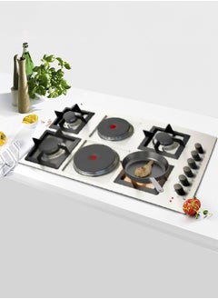 kitchen Line Surface 6 Burners - 4 Gas - 2 Electric - 90 cm - Heavy - Italian - Steel - JE4008  - Image 4