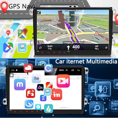 Podofo راديو سيارة بودوفو مع نظام ملاحة GPS شاشة تعمل باللمس 9 بوصة لسيارات VW سكودا أوكتافيا جولف توران باسات B6 جيتا بولو تيغوان في داش أوتوراديو راديو سيارة أندرويد يدعم واي فاي بلوتوث كاميرا HD - Image 2