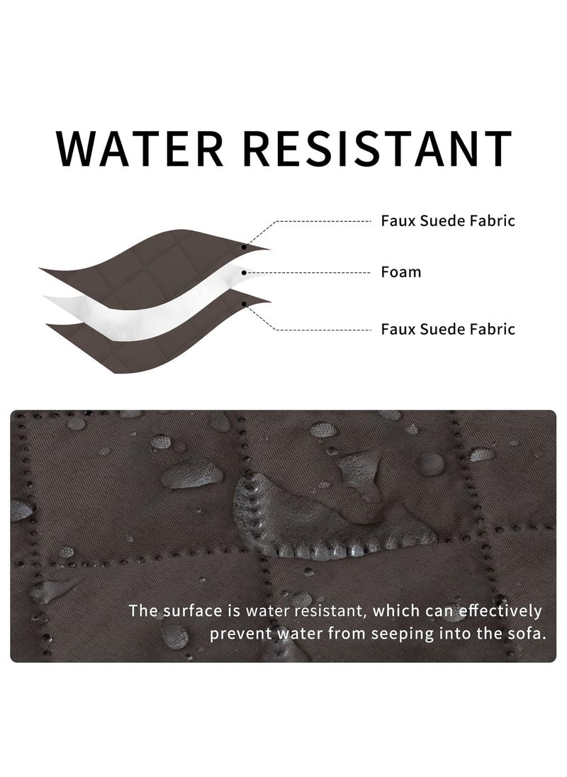 ISSUNTEX - ISSUNTEX Sectional Couch Covers for Dogs, Reversible L Shaped Sofa Cover, Water Resistant Chaise Lounge Cover Furinture Protector for Kids Pets (Large, Chocolate/Chocolate ) - Image 1