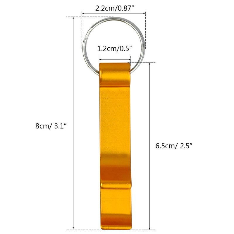 cnomg 16 pcs 8 Colored Metal Bottle Opener, Split Key Ring Chain Keychain Bulk Aluminum Pocket Claw Bar Soda Beverage Beer Bottle Opener - Image 2