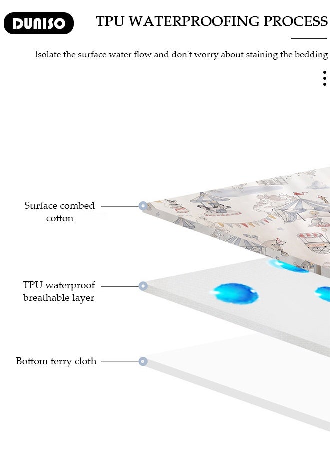 DUNISO وسادة سرير مائية للأطفال وسادات تسرب البول قابلة للغسل واقي مرتبة للأطفال وسادات تحتية قابلة لإعادة الاستخدام لتدريب الأطفال على استخدام المرحاض وسادة مائية للأطفال 80*100 سم - Image 3