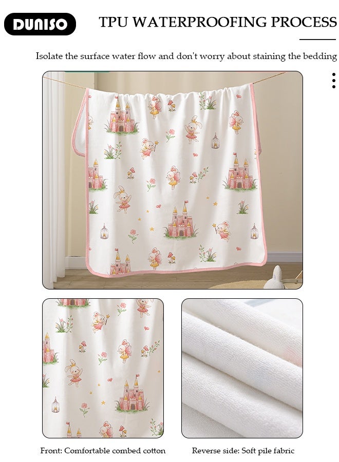 DUNISO وسادة سرير مائية للأطفال وسادات تسرب البول قابلة للغسل واقي مرتبة للأطفال وسادات تحتية قابلة لإعادة الاستخدام لتدريب الأطفال على استخدام المرحاض وسادة مائية للأطفال 80*100 سم - Image 4