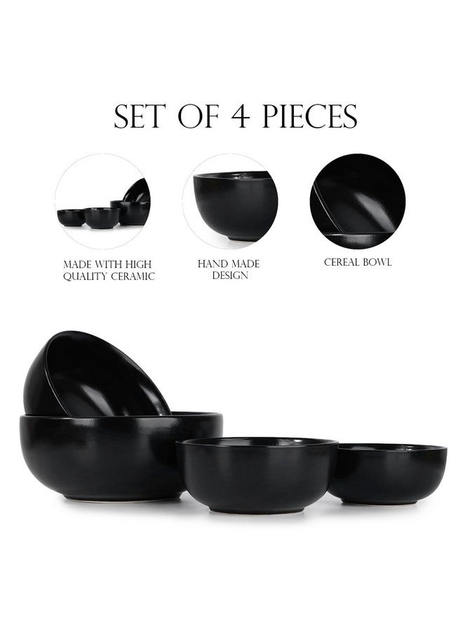 SEPARATE WAY Ceramic Serving Bowl, Mixing Bowl, Cereal Bowl, Soup Bowl, Hand Painted 4 Different Size Bowl. (1000ML, 750Ml, 500Ml, 300Ml) (Black) - Image 4