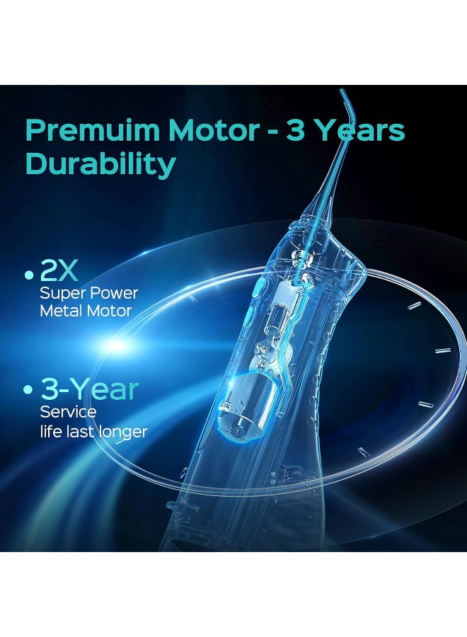 COSLUS Water Teeth Flosser : 300ML Cordless Water Tooth Cleaning Flossers Electric IPX7 Waterproof Rechargeable Portable Water Teeth Clean Flossing Machine for Travel - Image 3