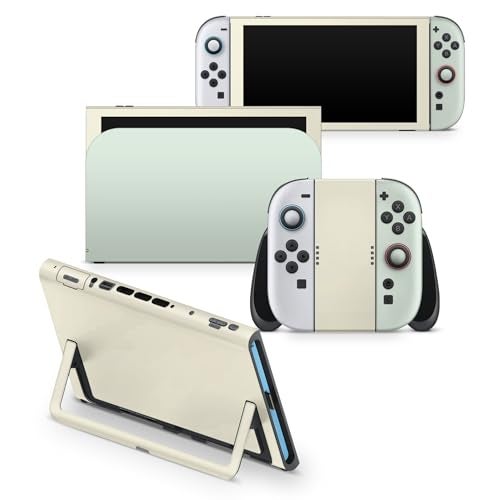Tacky Design Classic colorwave Skin Compatible with Nintendo Switch 2 Skin Wrap Cover, Color Blocking wrap for Switch 2 Cover, Premium 3M Vinyl (Pastel Green & Cream, Switch 2) - Image 1