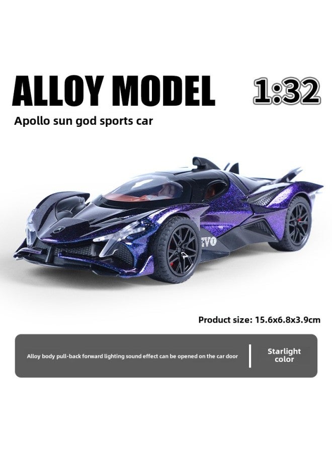 Polo Sun Sports Car 1:32 Alloy Simulation Car Model Acousto-optic Huili Children's Collection Ornaments Chenghai Toys-Color:Baltic Sun Sports Car-purple - Image 1