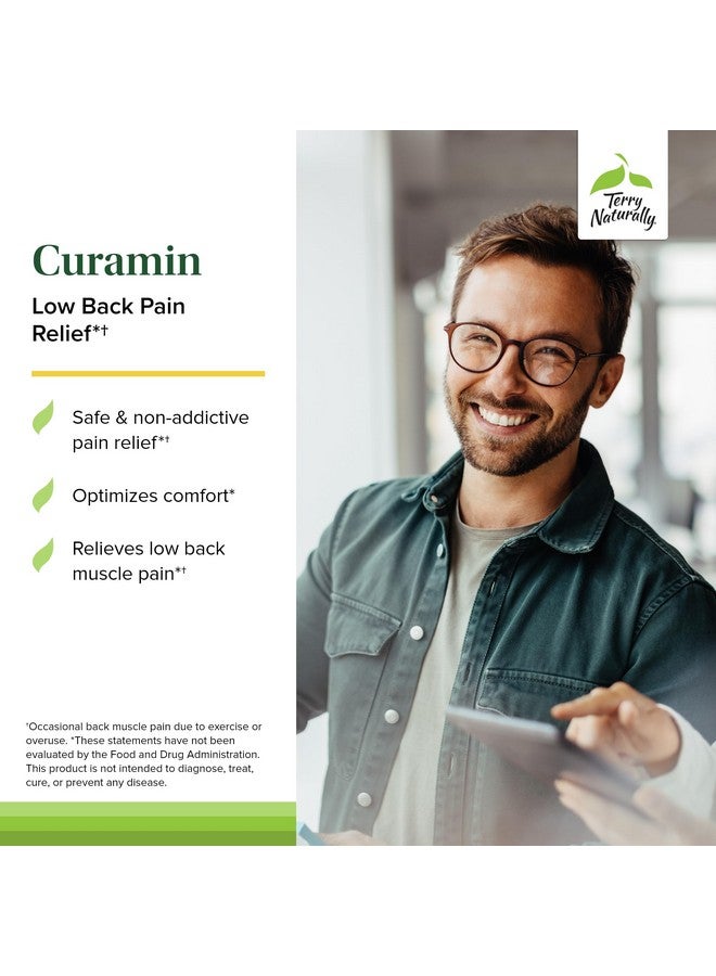 Terry Naturally Curamin Low Back Pain Relief - DLPA & Curcumin Supplement for Relief Support - Enhanced Absorption Curcumin Formula - Herbal Supplement with White Willow & Boswellia - 60 Capsules - Image 3