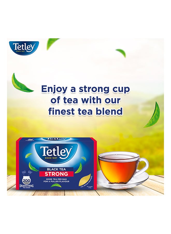 Tetley Black Tea Strong 200 Tea Bags - Image 5