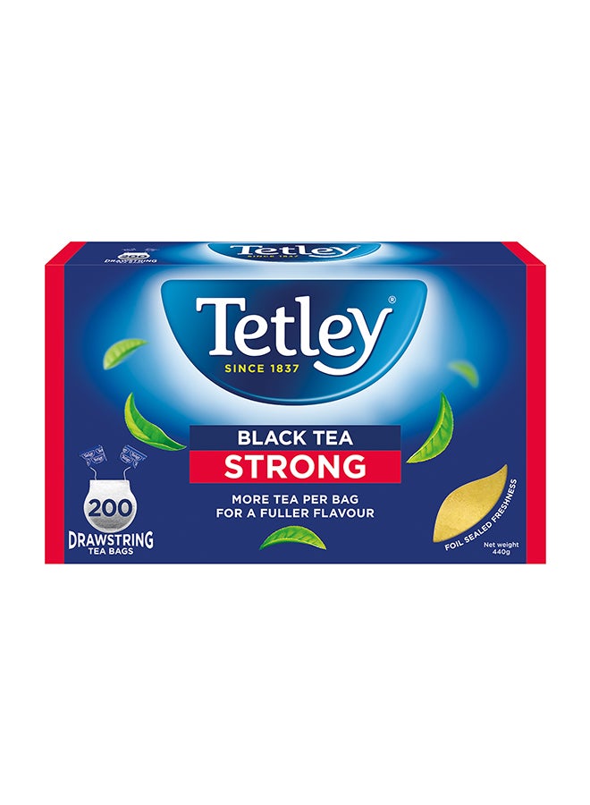 Tetley Black Tea Strong 200 Tea Bags - Image 1