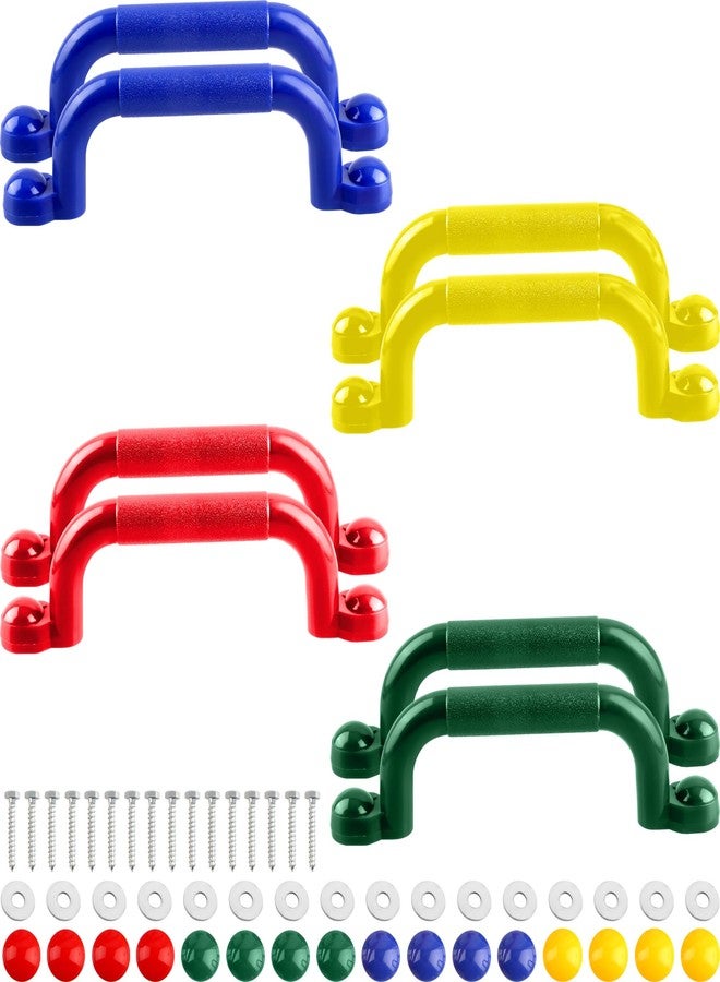 مجموعة ريستروما المكونة من 8 قطع من مقابض الأمان لملاعب الأطفال، مقابض ملاعب، ملحقات مجموعة الأرجوحة، مقابض أمان يدوية لمجموعة اللعب، بيت اللعب، بيت الشجرة، إطار التسلق (أخضر) - Image 1