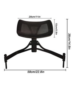 Generic FFD Height Adjustable Director Chair Headrest with Ergonomic Black Mesh Support The Ultimate Comfort and Style Makeup Accessory  - Image 2