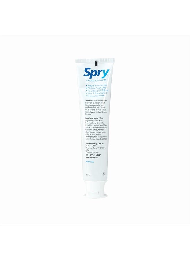 Spry Xylitol Toothpaste 5oz, Fluoride Free Toothpaste Adult and Kids, Teeth Whitening Toothpaste with Xylitol, Natural Breath Freshening, Mouth Moisturizing Ingredients, Peppermint (Pack of 6) - Image 4