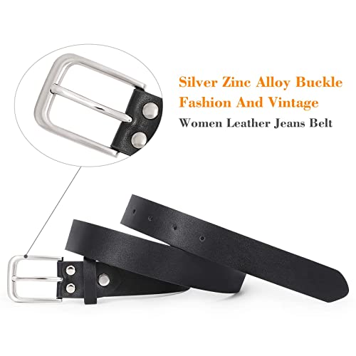 WHIPPY Women Casual Leather Belt for Jeans Pants, Fashion Ladies Waist Dress Belt (Fit Waist Size 31-36 Inches,Black) - Image 5