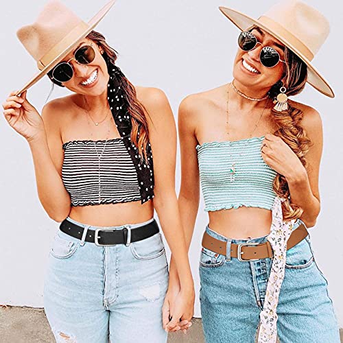 WHIPPY Women Casual Leather Belt for Jeans Pants, Fashion Ladies Waist Dress Belt (Fit Waist Size 31-36 Inches,Black) - Image 4