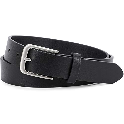 WHIPPY Women Casual Leather Belt for Jeans Pants, Fashion Ladies Waist Dress Belt (Fit Waist Size 31-36 Inches,Black) - Image 1